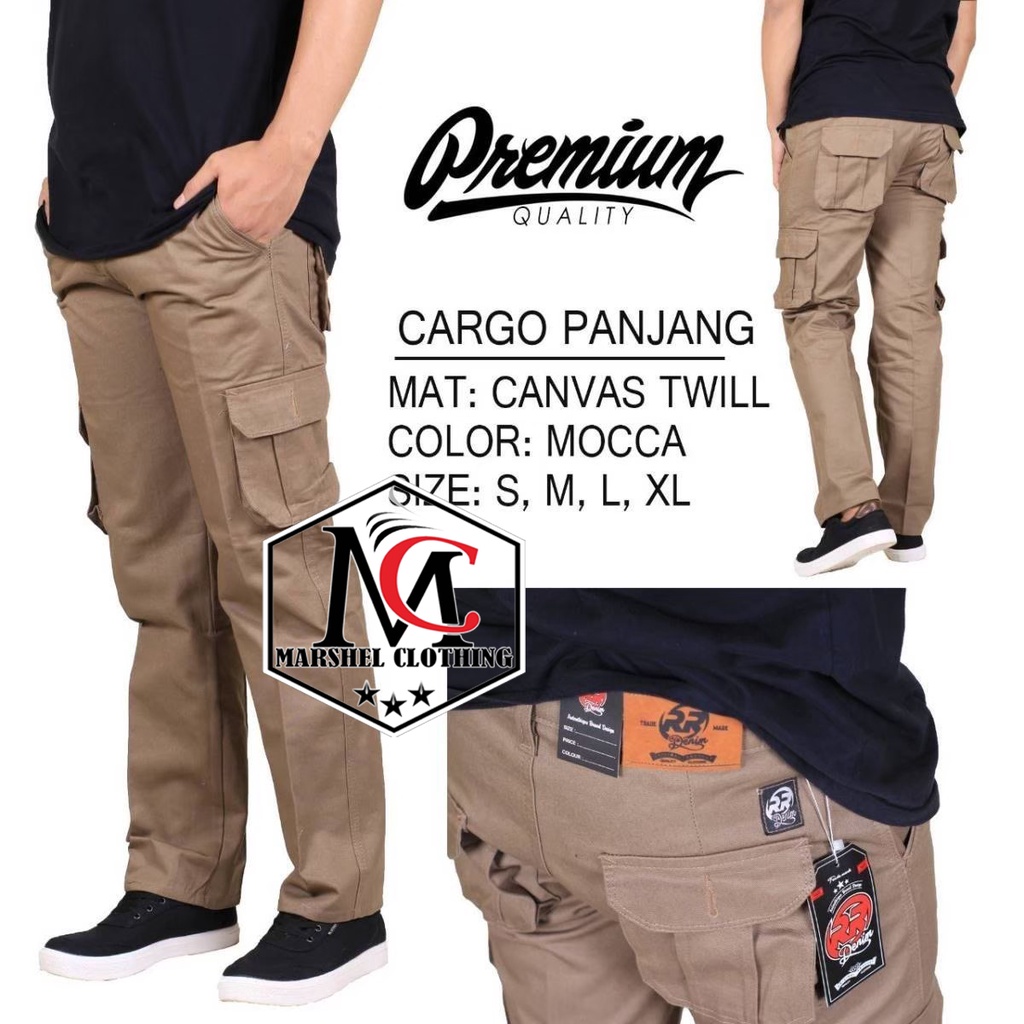 RCL - Cargo Pants Pria / Celana Cargo Panjang Pria Standard Hijau Army / Cargo Pants / Celana Cargo Panjang Pria Qenbo Olive - Chicago Series - Stretch