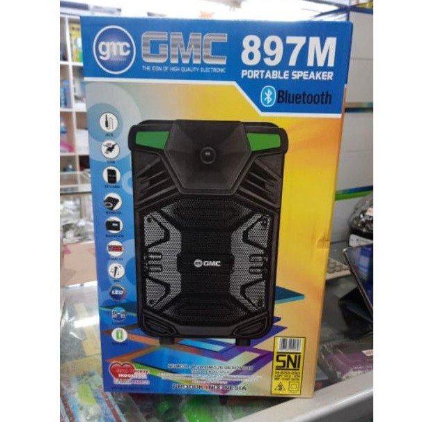 Speaker Bluetooth GMC 897M Original Gratis Microphone Karaoke Dan Remot Super Bass /Salon Aktif