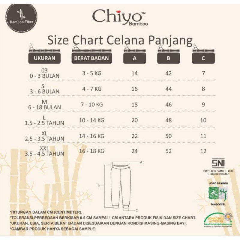 SETELAN CHIYO BAMBOO PANJANG SIZE XL &amp; XXL