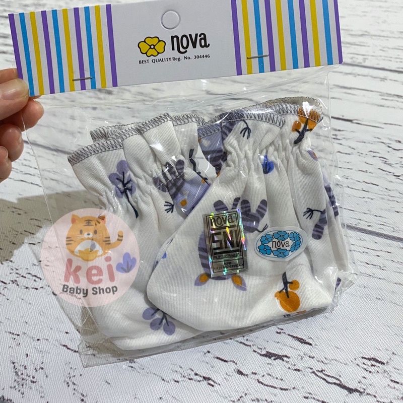 Nova Sarung Tangan Kaki Bayi Newborn Abu - STK Mittens Booties Bayi Newborn Nova