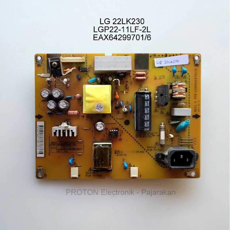 PSU LCD TV LG 22LK230 22LD350 Mesin Regulator Power Supply EAX64298701 LGP22-11LF LGP22-11LF-2L PCB 