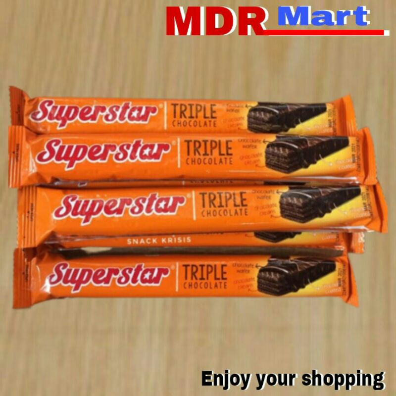 

(SATUAN) - SUPERSTAR TRIPLE WAFER COKLAT 18 GRAM/PCS