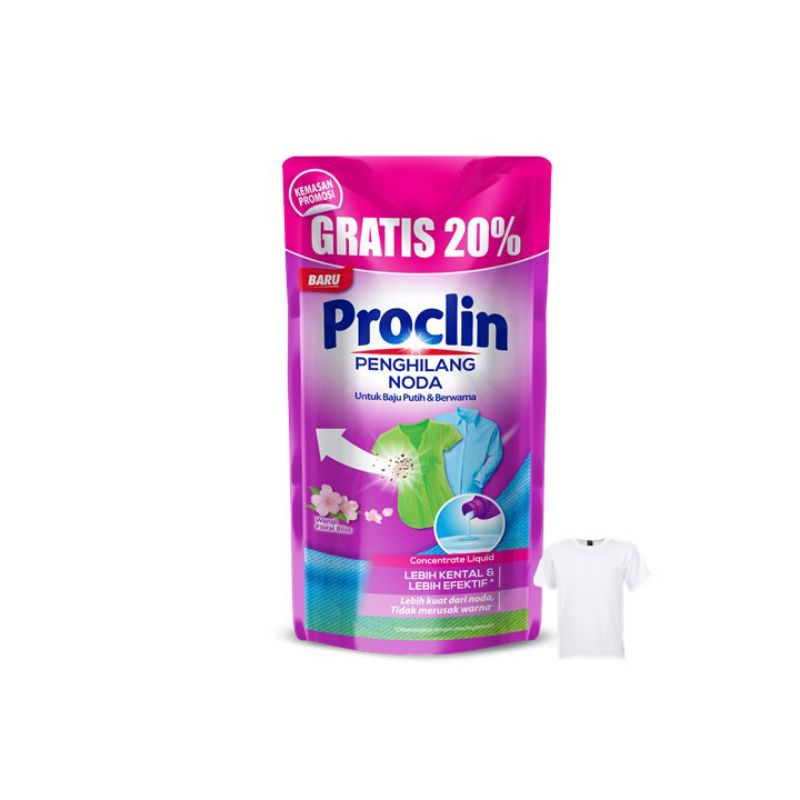 Proclin Penghilang Noda Pakaian Pouch 125 ml + 20% isi lebih banyak