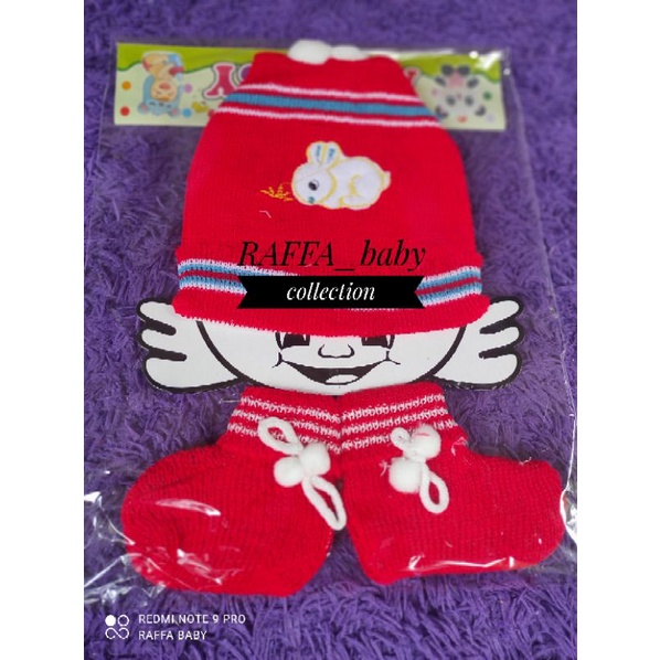 Set topi + kaos kaki bayi, RAJUT