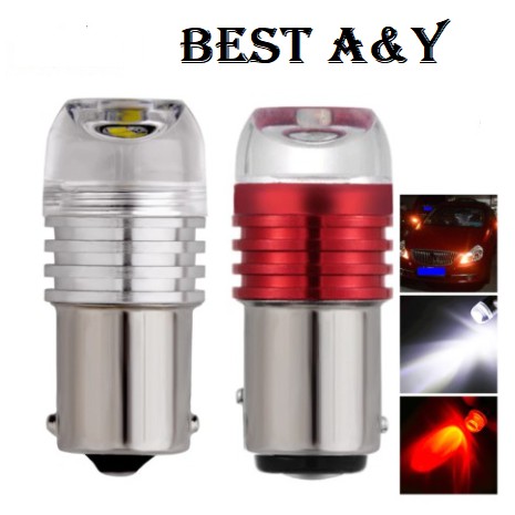 Lampu 2 Kaki LED Motor Mobil Rem Stop 1157 Lensa Bayonet