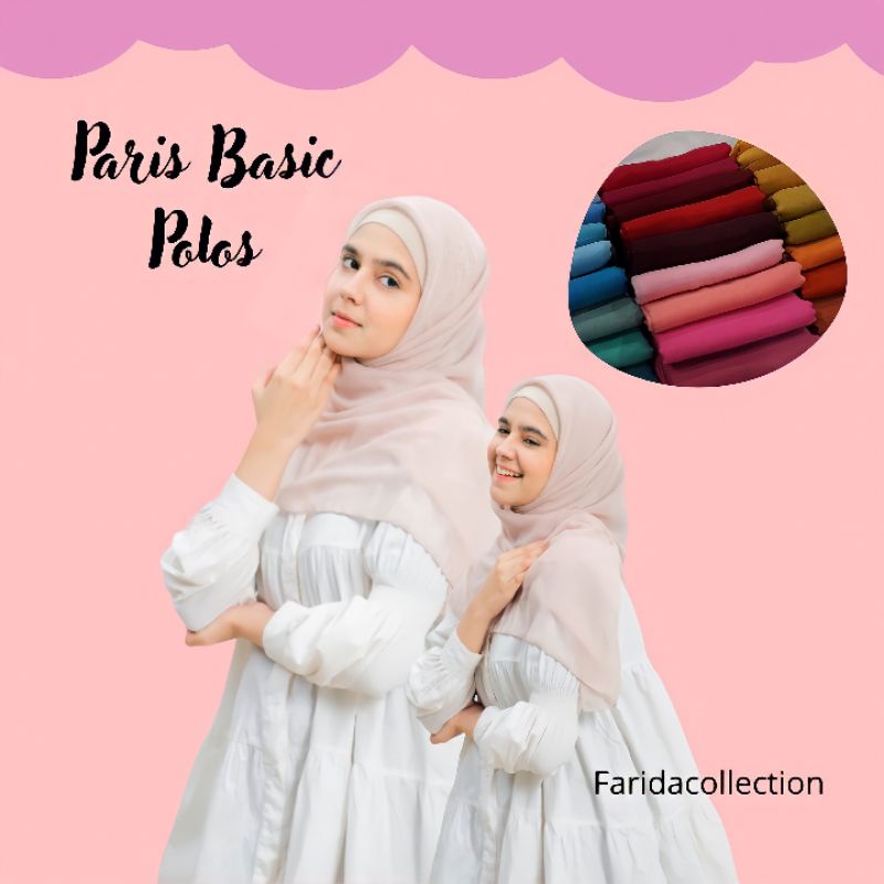 Kerudung Paris basic Polos Segiempat Murah [ Part 1 ]