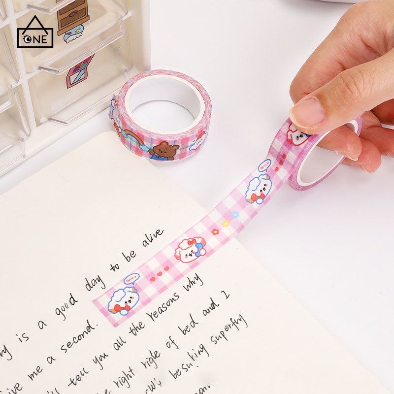 COD❤1 Pc Hewan Lucu Washi Tape Decor Masking Tape Jurnal Scrapbook Dekorasi DIY A one