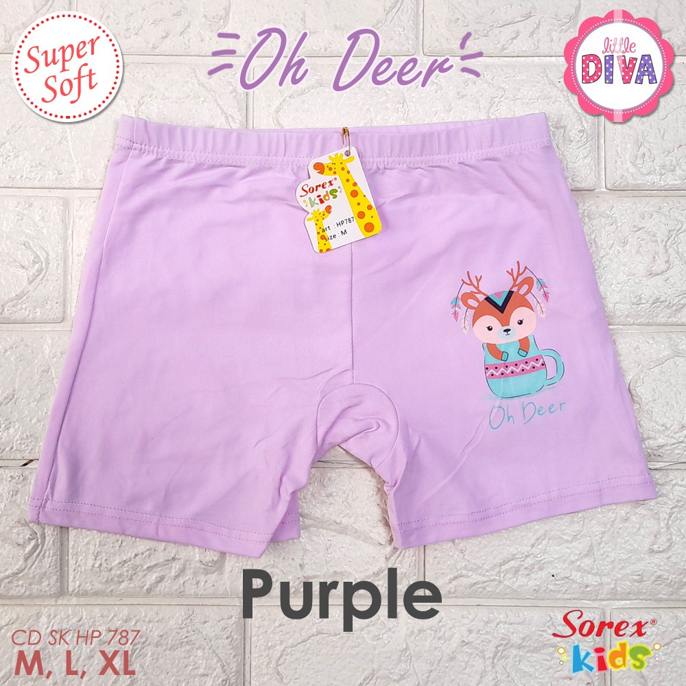 CD Boxer Anak Cewek SOREX KIDS MA 552 Celana Dalam  3 in 1 Girl underwear sz M, L, XL