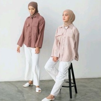 NEW ARRIVAL - Eveseitch - Naira Shirt - Kemeja Cringkle Wanita