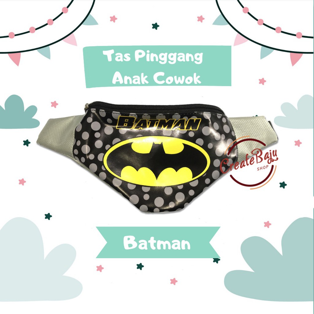 TAS PINGGANG ANAK MURAH SUPERHERO SPIDERMAN CAPTAIN BATMAN ULTRAMAN IRONMAN WAIST BAG ANAK TERMURAH