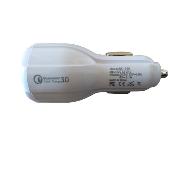 Car Charger QC3.0 Dual USB Fast Charging Qualcomm Quick Charger 12-24V