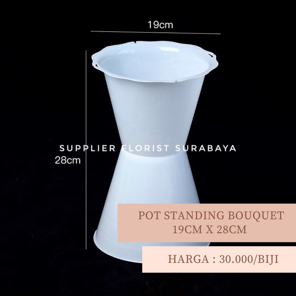 [PER 5 BIJI] POT STANDING BOUQUET PLASTIK PUTIH