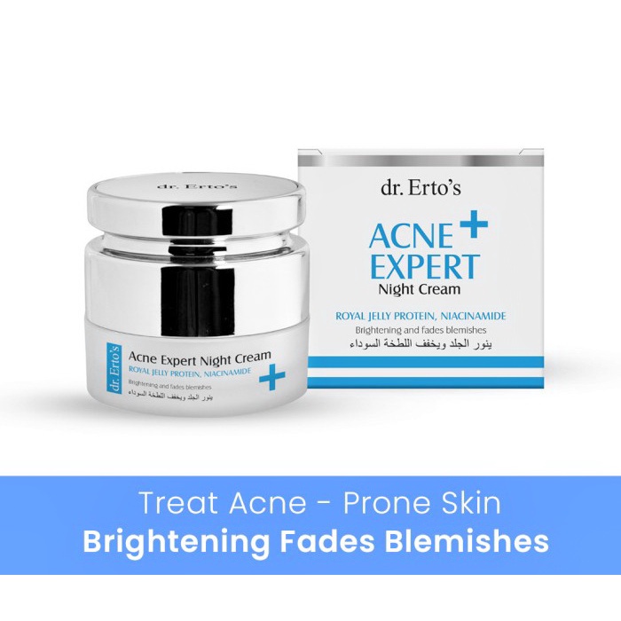 ertos acne night cream krim malam ms glow perawatan kecantikan penghilang jerawat pria