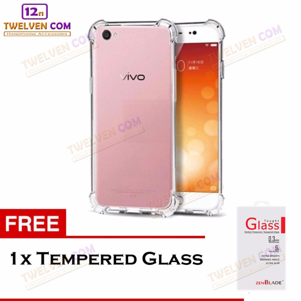 Anti Shock Anti Crack Softcase Casing for Vivo Y55 + Free Tempered Glass