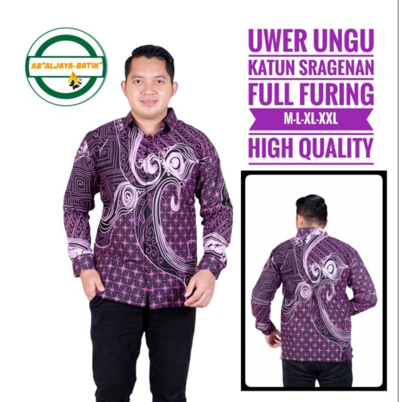 UWER UNGU BATIK PRIA LENGAN PANJANG