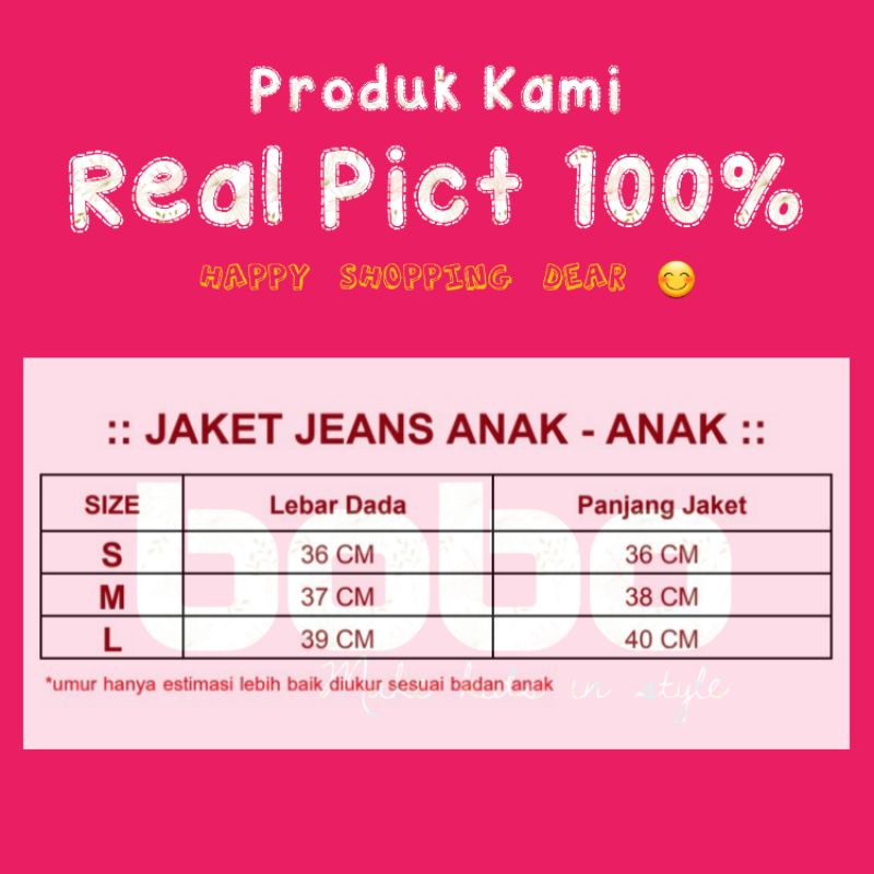 JAKET ANAK JEANS SNOW WASH 3-6 TAHUN