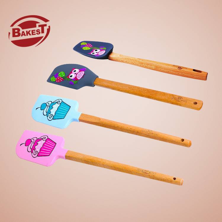 Bakest silicone spatula wooden handle / spatula gagang kayu