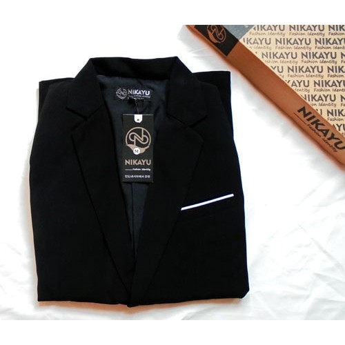 JAS PRIA MODRIC BLACK MODEL SLIMFIT FORMAL WISUDA WEDDING NIKAH PESTA BAHAN HIGH TWIST PREMIUM