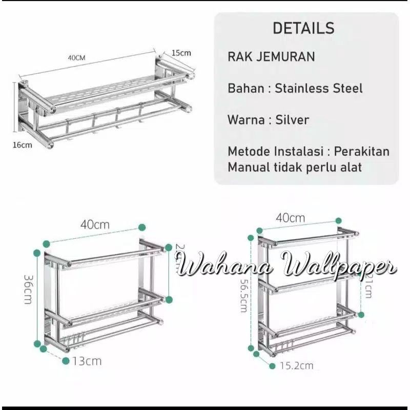 Rak Dinding Kamar Mandi / Rak Stainless Steel