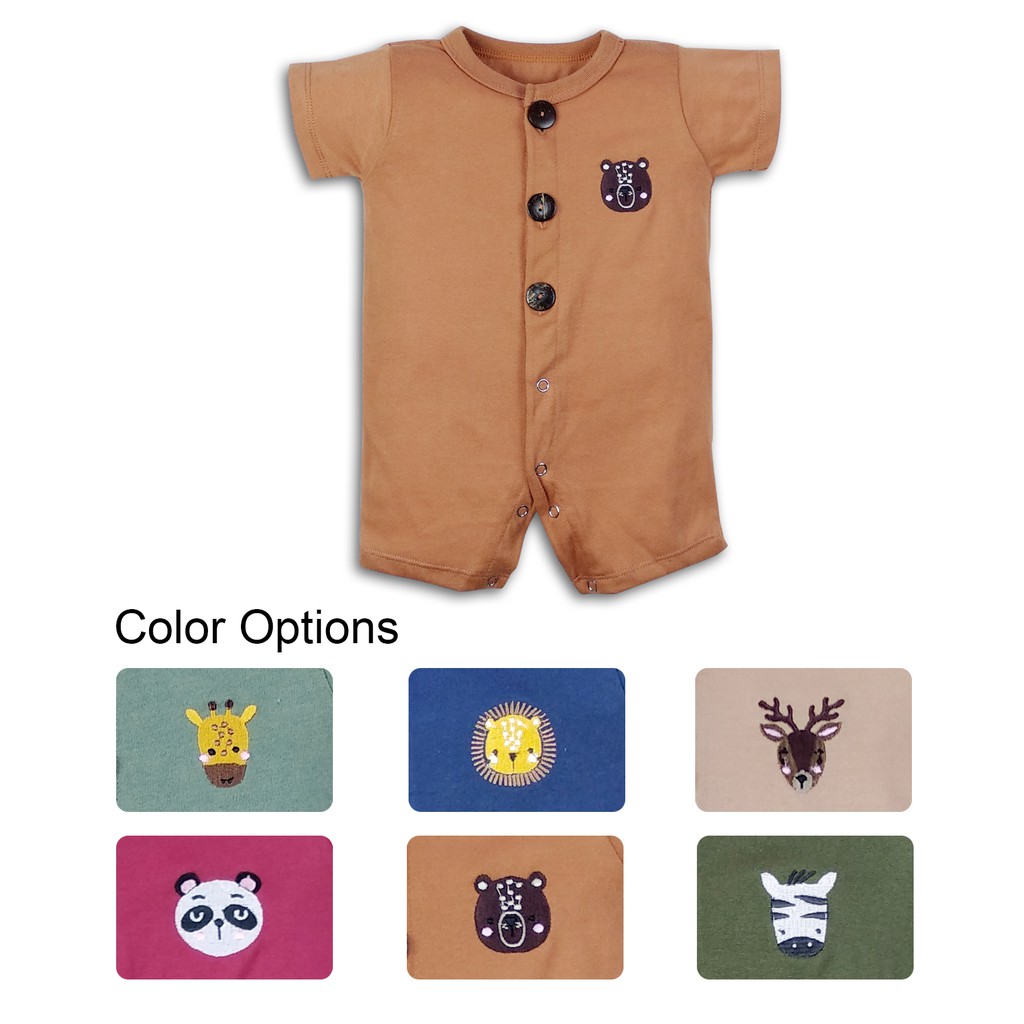 Bearhug Homewear Romper Bayi Laki-Laki Pendek HRX4 Embroidery 3-12 Bulan-1