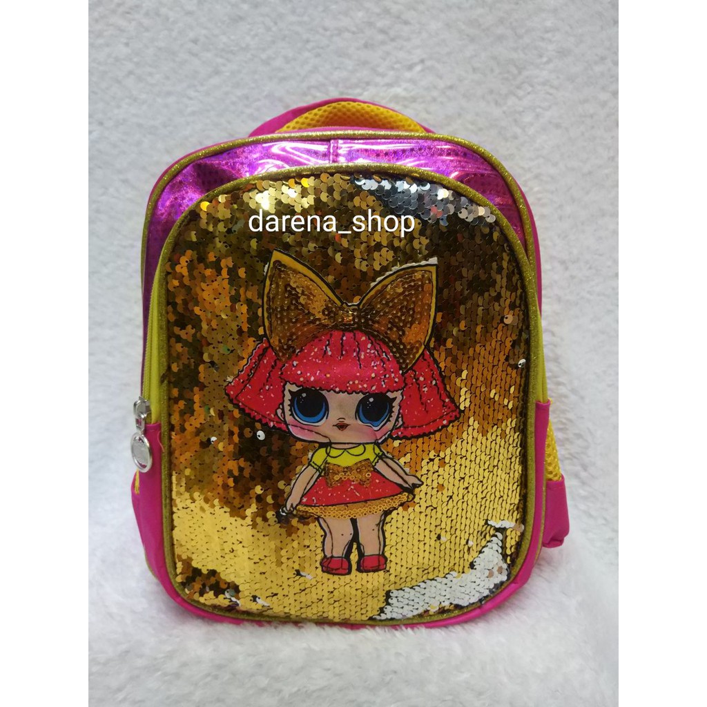 Ransel Anak Lampu LED Usap Hologram Import. 12 Inch. 43276. Darena Bags Bandung