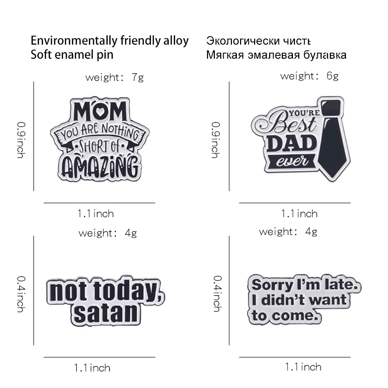 Bros Pin Enamel Desain Best DAD MOM Amazing Untuk Pakaian Wanita