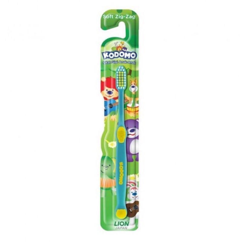 Kodomo Tooth Brush Zigzag - Kodomo Sikat gigi + Penutup sikat Zigzag