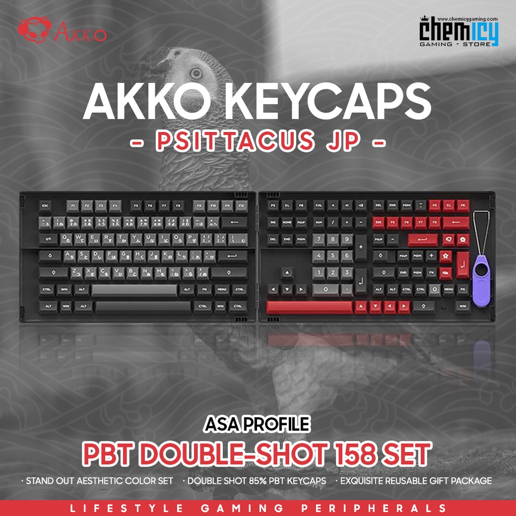 Akko Psittacus JP PBT Double-shot Keycaps 158 Set ASA Profile