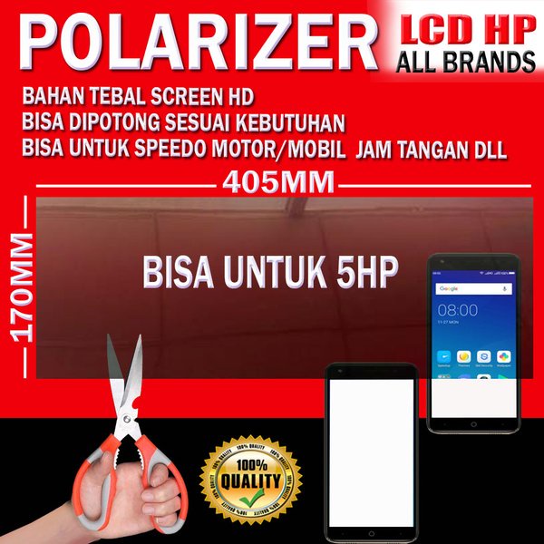 PLASTIK POLARIS POLARIZER LCD KACA HP MONITOR MOBIL POLARIZER SPEEDOMETER SPIDO METER