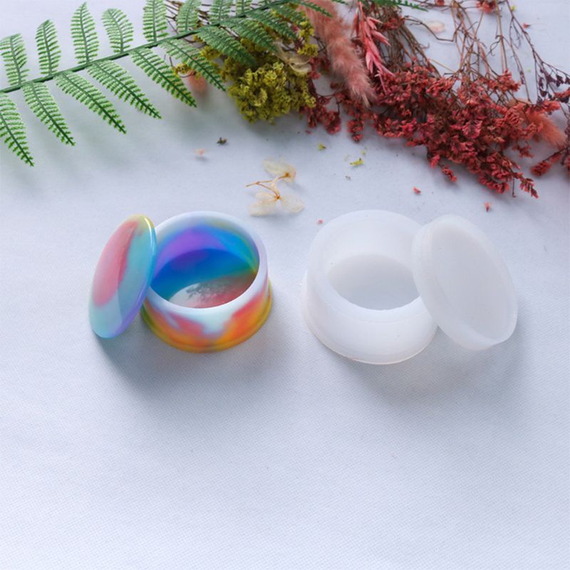 SIY  5 Pcs Box Resin Molds with lids Silicone Molds for DIY Craft Making Ashtray