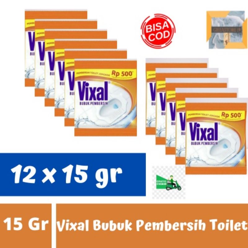 VIXAL Bubuk Pembersih Toilet sachet (isi 12 sachet)