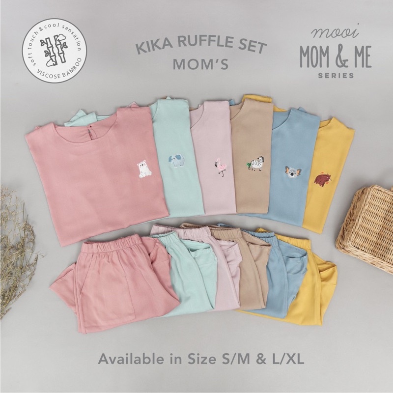 MOOI KIKA RUFFLE SET (MOM)/BAJU TIDUR IBU