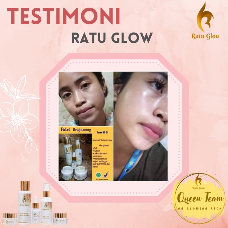 RATU GLOW SKINCARE ORIGINAL PAKET BRIGHTENING DAN ACNE PEMUTIH WAJAH GLOWING PENGHILANG JERAWAT PENGHILANG FLEK-4