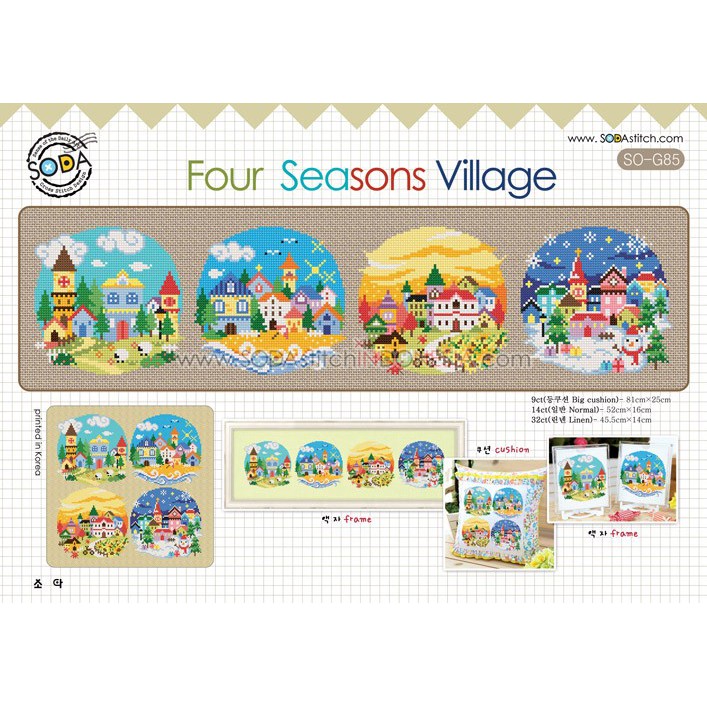 Paket DIY Craft Sulam Kristik Strimin Sodastitch SO-G85 - Four Seasons Village