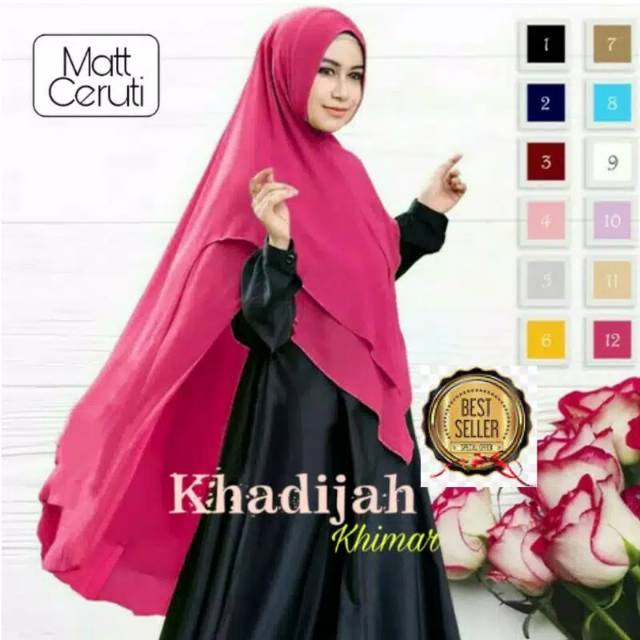 Khimar Ceruty Babydoll 2 Layer Kualitas Premium Import Syari Syar'i Pink Fanta