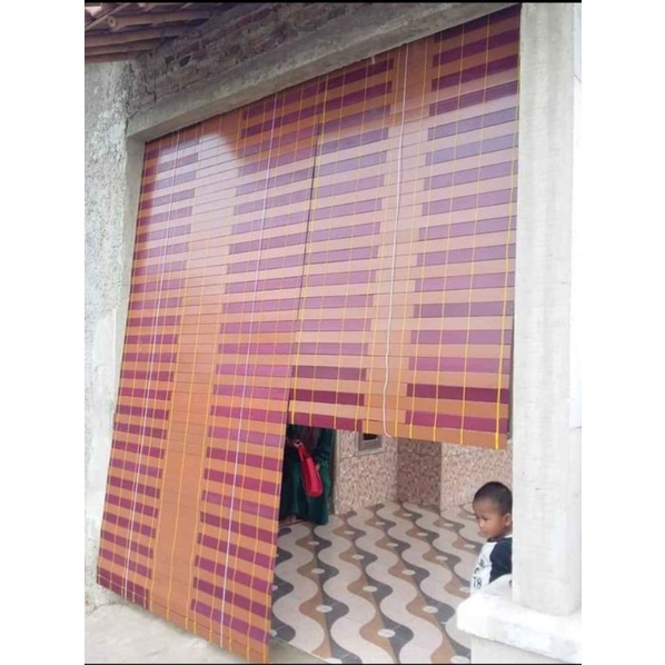 kerai/tirai kayu polos/motif
