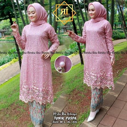 set kebaya tunik puspa berkualitas