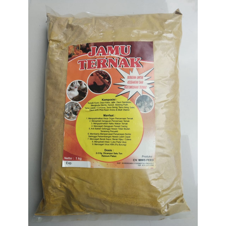 

Termurah Jamu Hewan Ternak Unggas Bubuk Empon" Herbal Jamu Kesehatan