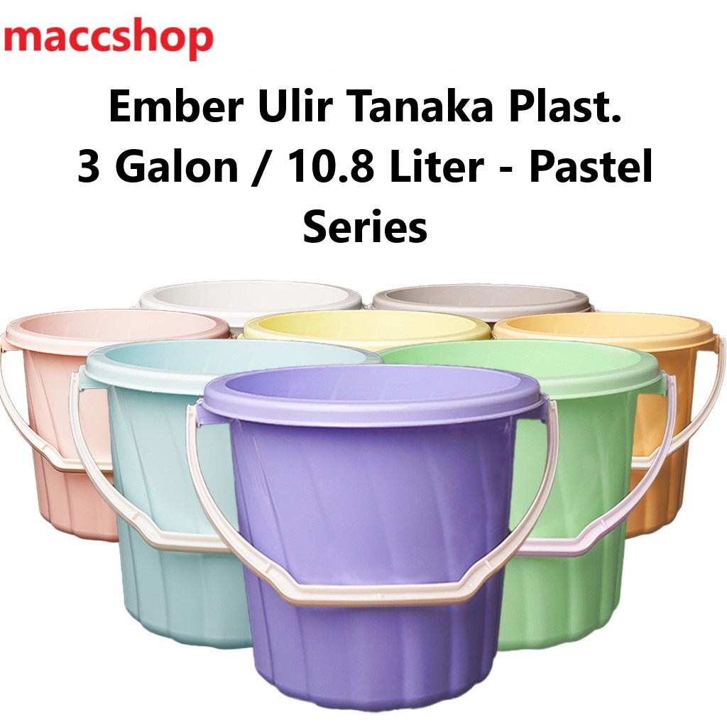 Ember Plastik Ulir Pastel Macaron 3 Galon - 10.8 Liter / 11 Liter - Tanaka Suistar