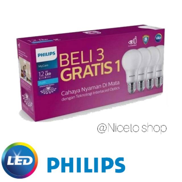 Lampu LED Philips Multipack 12W 12Watt Paket E27 putih