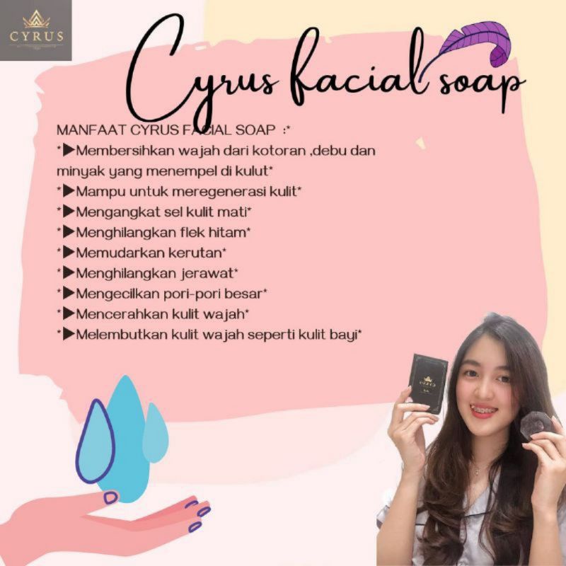 Cyrus Sabun Pemutih Wajah dan Penghilang Jerawat Ampuh / Sabun Jerawat / Sabun Flek Hitam