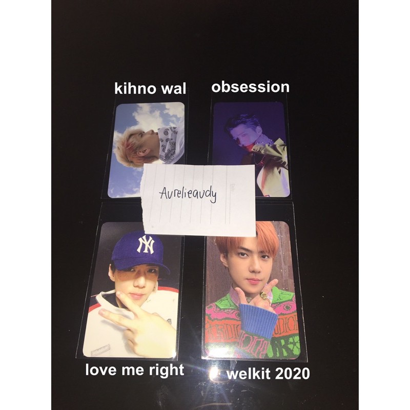 Photocard PC Official EXO SEHUN Kihno What a Life, love me right, welcome kit welkit, obsession