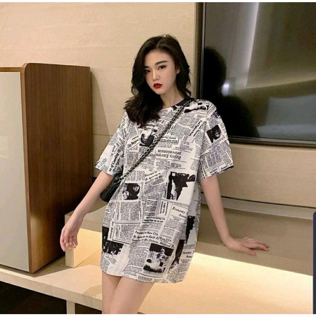 Oversize Tee Motif Koran / Kaos Oversize Koran / Atasan Wanita