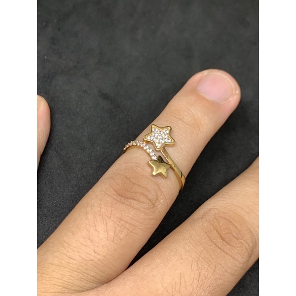 cincin emas asli kdr 700 model bintang bermata
