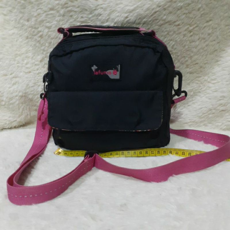 Tas Selempang Second / Preloved / LAFUMA Sling Bag Hitam Pink / Bekas