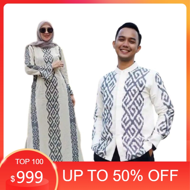 ZH gamis tenun / gamis abaya tenun / gamis tenun busui / set couple gamis tenun / gamis pesta / long