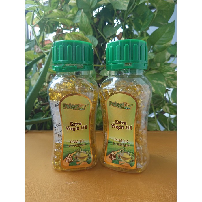 Kapsul Minum Minyak Zaitun Asli/Minyak Zaitun/Extra Virgin Oil Palestin Isi 200 Kapsul
