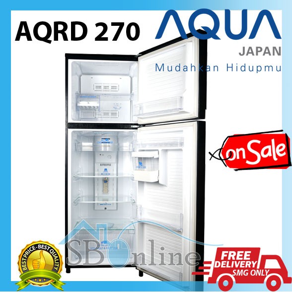 AQUA Kulkas 2 Pintu 220 Liter AQR-D270 (DS/LS)