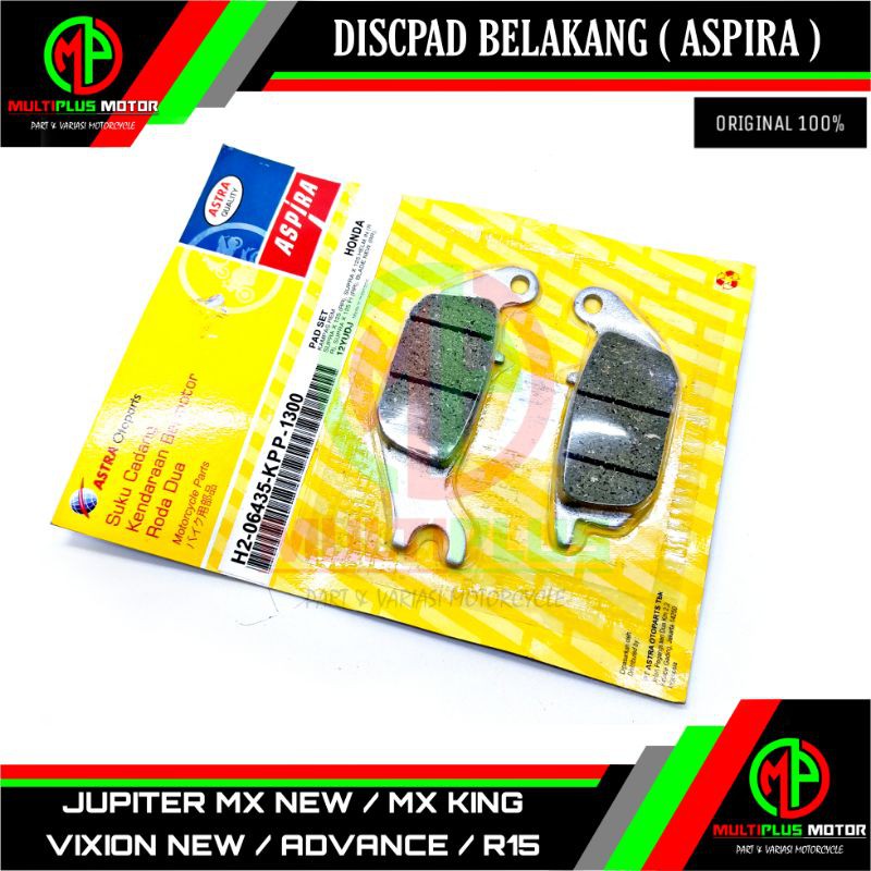 Discpad Dispad Disped Kampas rem cakram belakang ASPIRA VIXION NEW,VIXION ADVANCE,XABRE