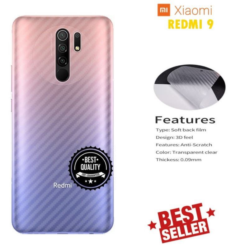 [COD] SKIN CARBON XIAOMI REDMI 9 BACK GARSKIN ANTI GORES BELAKANG